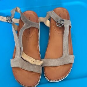 Lucky Brand Beige Suede Sandals
